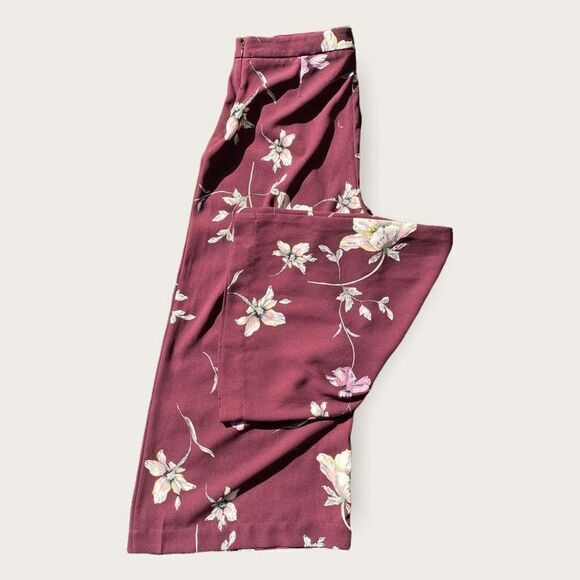 Lauren Conrad Red Floral Wide Leg Pants - Picture 3 of 4